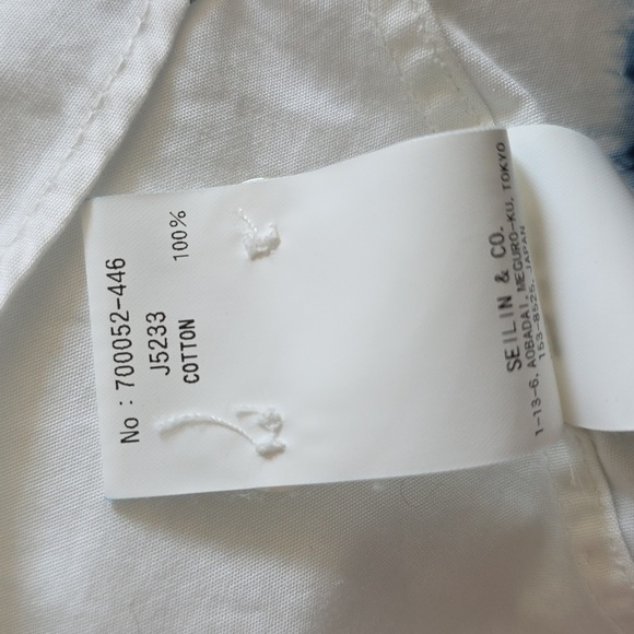 Pure Indigo Blue Blue Japan Arigato Blue & White Mens Cotton Shirt.  Size Medium - Picture 10 of 11